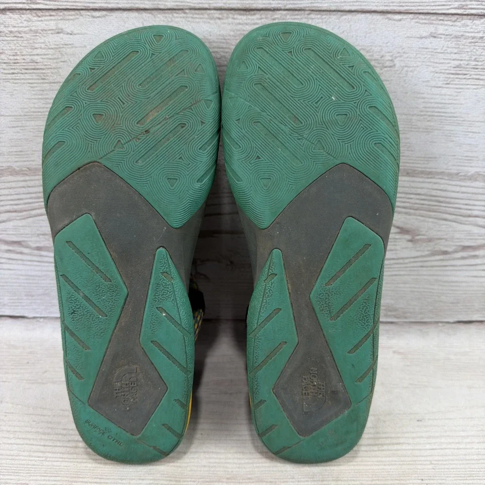 The North Face Women's 8 Skeena Outdoor Rope Sandals Gray Teal Purple Yellow